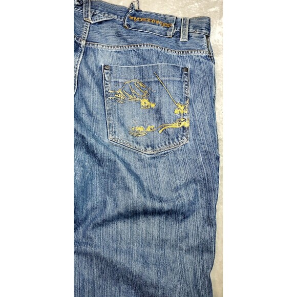VTG 90s Baggie Jeans Men’s 40 – Distressed Hip Hop Grunge Streetwear Denim Y2K - Picture 14 of 16